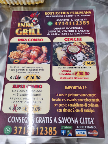 Opinii despre Inka Grill Specialità Peruviane da Asporto în Savona - Ristorazione