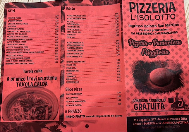 Opinii despre Pizzeria L'isolotto în Monte di Procida - Ristorazione