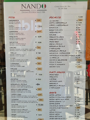 Opinii despre Pizzeria da Nando în Pisa - Ristorazione